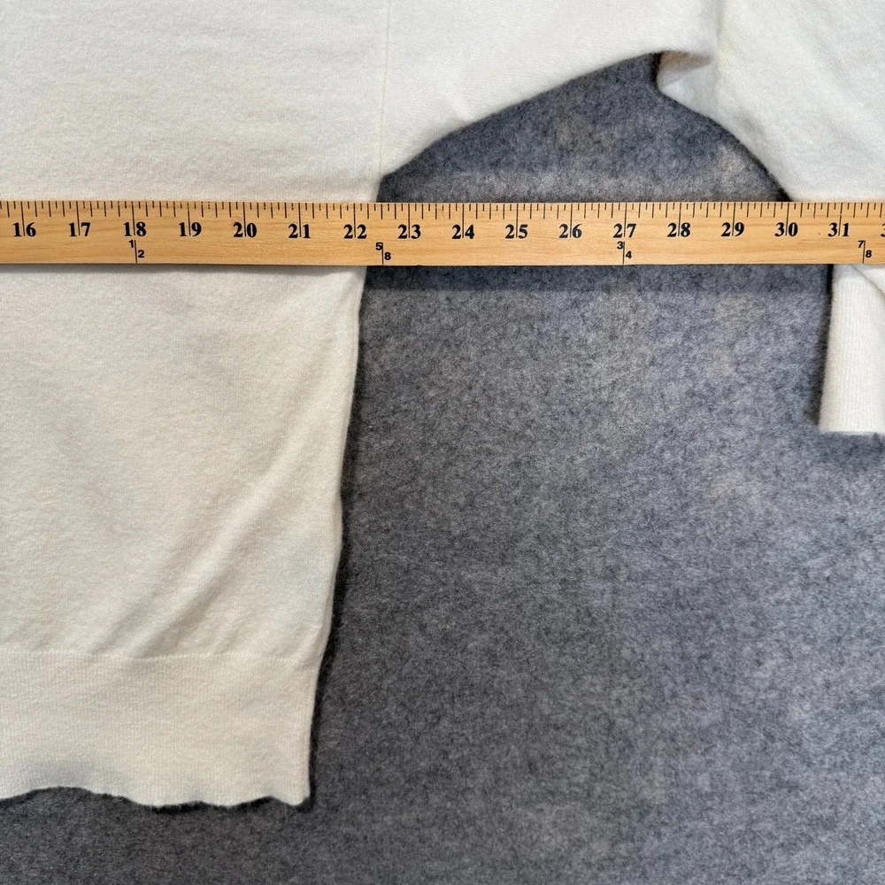 Jenni Kayne Cashmere Blend Oversized Tunic Sweater Womens XS Cream Knit Designer
